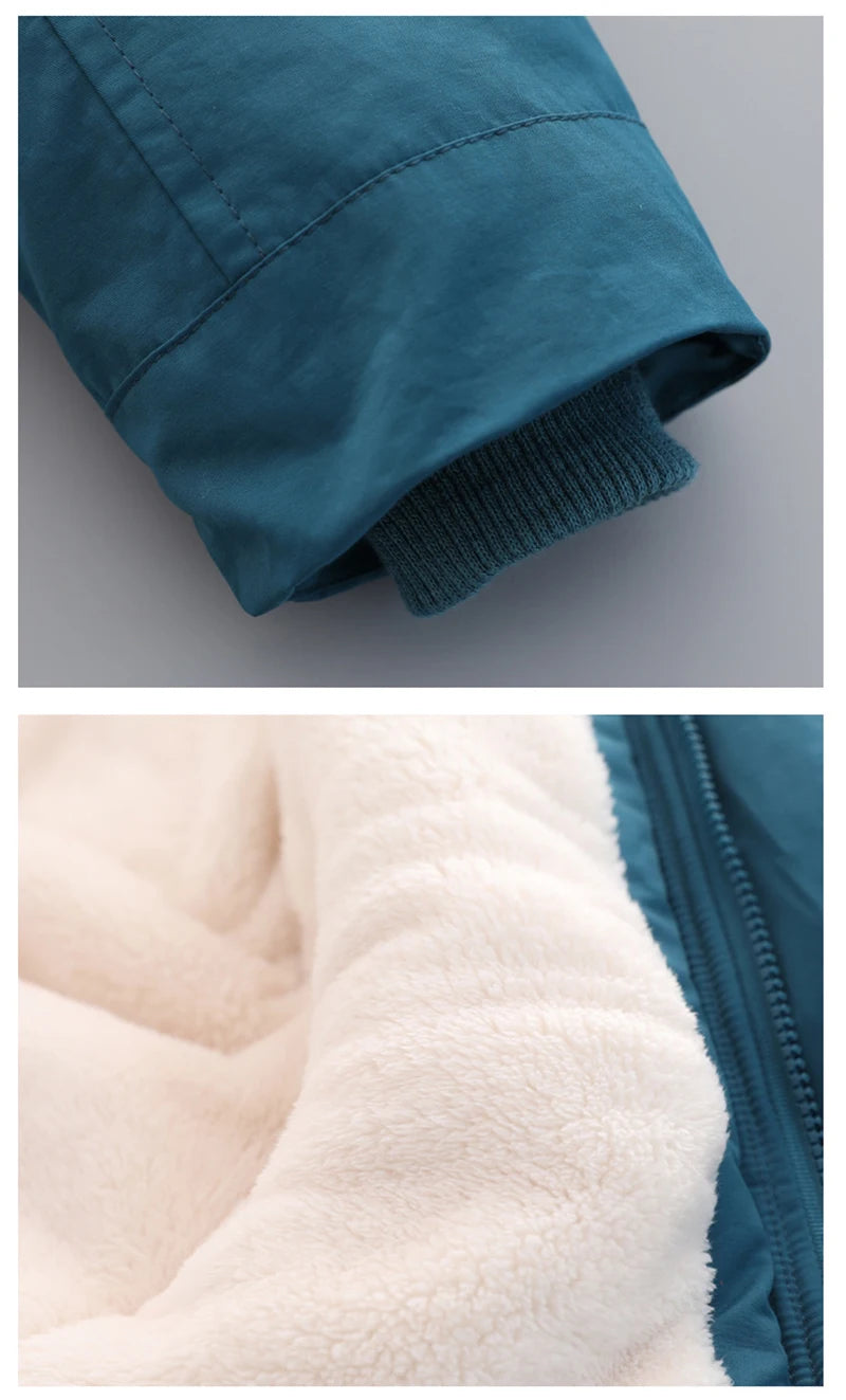 Kinder Winterjacke mit Kapuze & Fellkragen - Warm & Winddicht - 2-7 Jahre