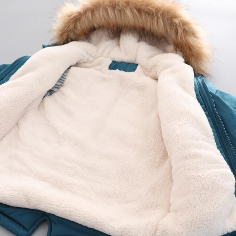 Kinder Winterjacke mit Kapuze & Fellkragen - Warm & Winddicht - 2-7 Jahre