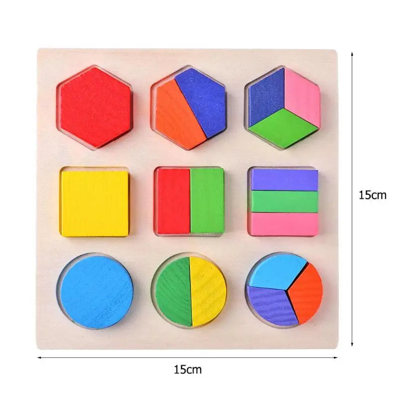 Montessori Holzpuzzle - Geometrische Formen & Farben - Frühes Lernspielzeug für Kleinkinder
