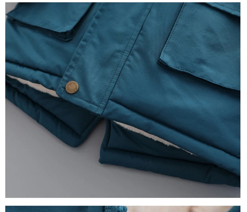 Kinder Winterjacke mit Kapuze & Fellkragen - Warm & Winddicht - 2-7 Jahre