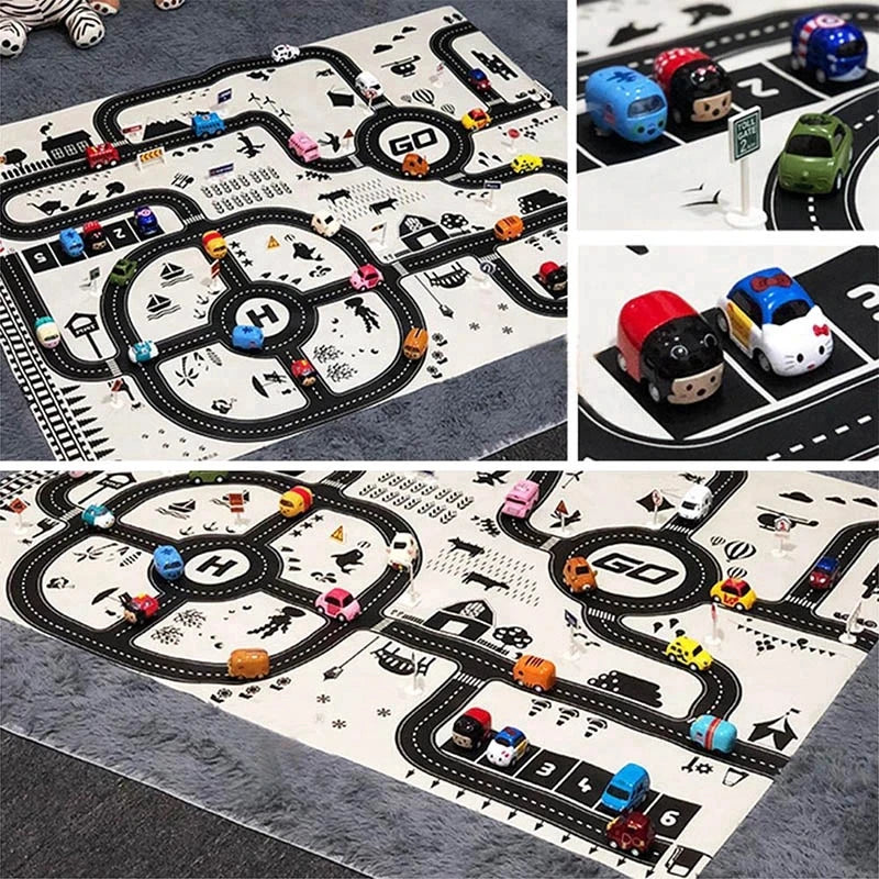 Spielteppich mit Straßenkarte für Kinder - Stadt & Verkehr