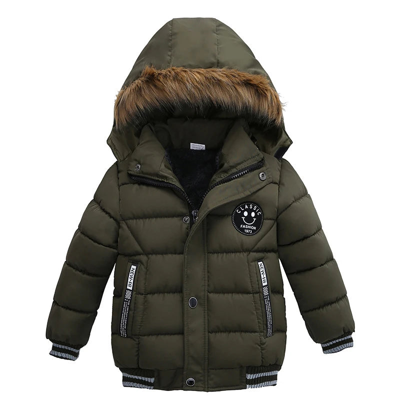 Jungen Winterjacke mit Kapuze & Fellkragen - Warm & Stylisch - 2-6 Jahre