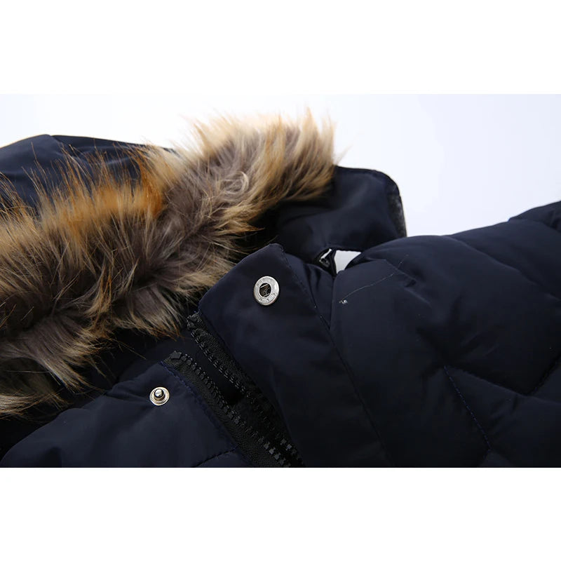 Winter Kinderjacke mit Kapuze & abnehmbarem Pelzkragen - Warm & Bequem - 3-8 Jahre
