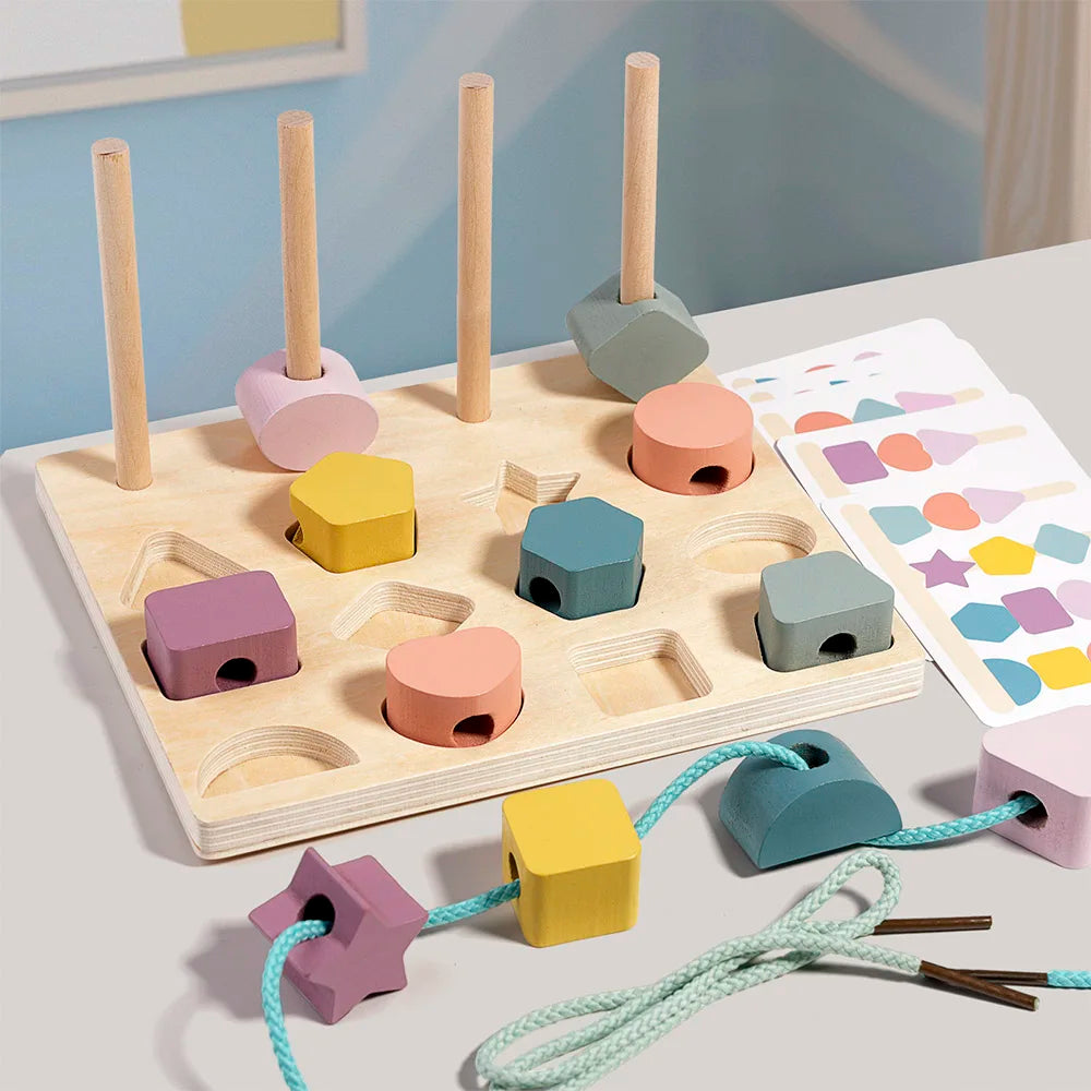 Montessori Holz-Steckpuzzle - Formen & Farben für Kinder