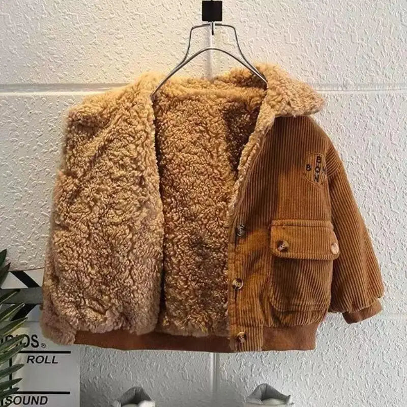 Jungen Cord-Jacke mit fleece - Warmer Wintermantel - 1-5 Jahre