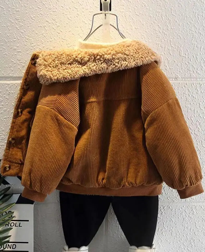 Jungen Cord-Jacke mit fleece - Warmer Wintermantel - 1-5 Jahre