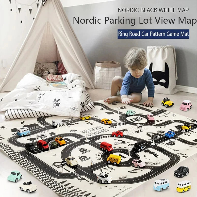 Spielteppich mit Straßenkarte für Kinder - Stadt & Verkehr