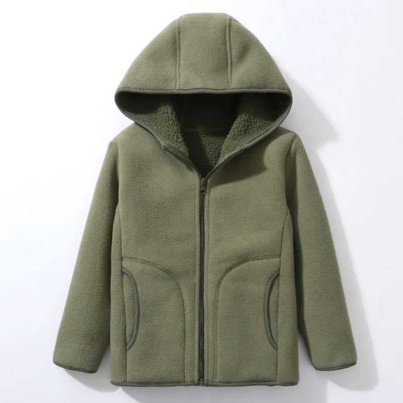 Kinder Fleecejacke mit Kapuze - Warm & Bequem für Herbst und Winter