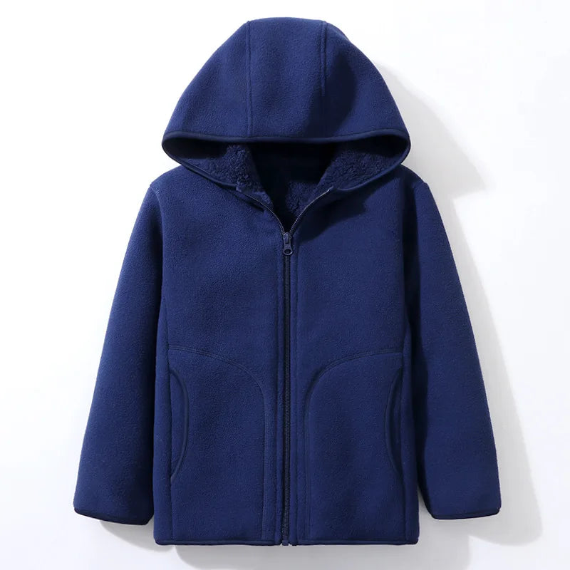 Kinder Fleecejacke mit Kapuze - Warm & Bequem für Herbst und Winter
