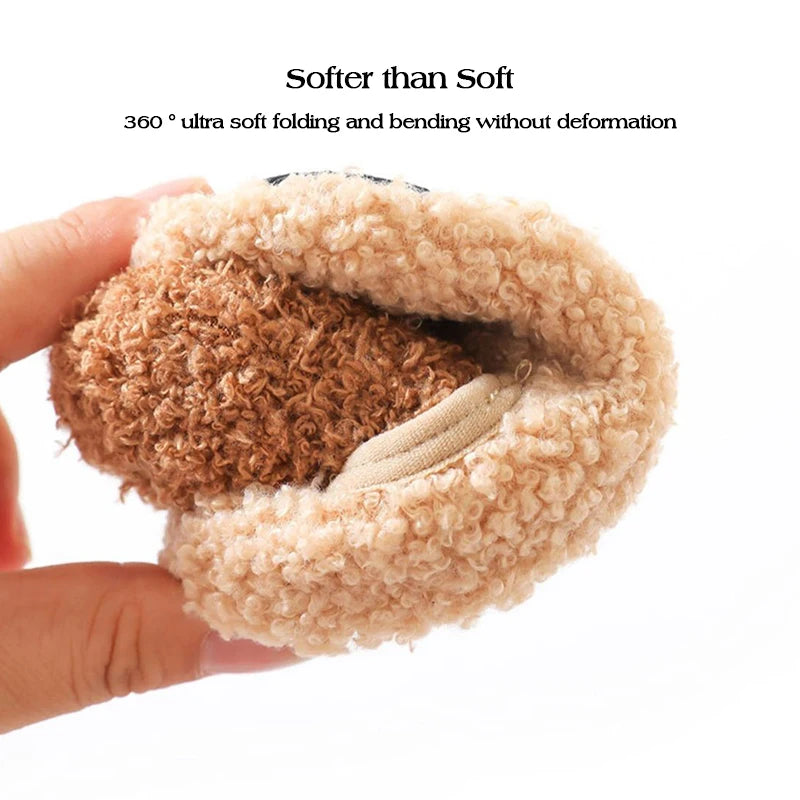 Warme Babyschühchen mit Bärchen - Weiche Rutschfeste Socken-Schuhe
