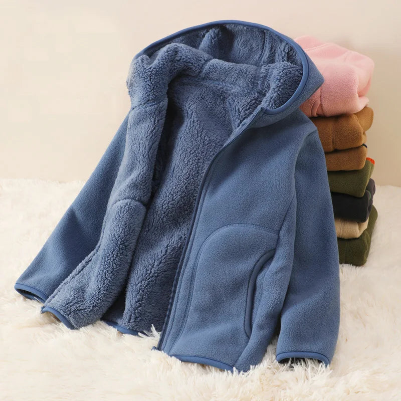 Kinder Fleecejacke mit Kapuze - Warm & Bequem für Herbst und Winter