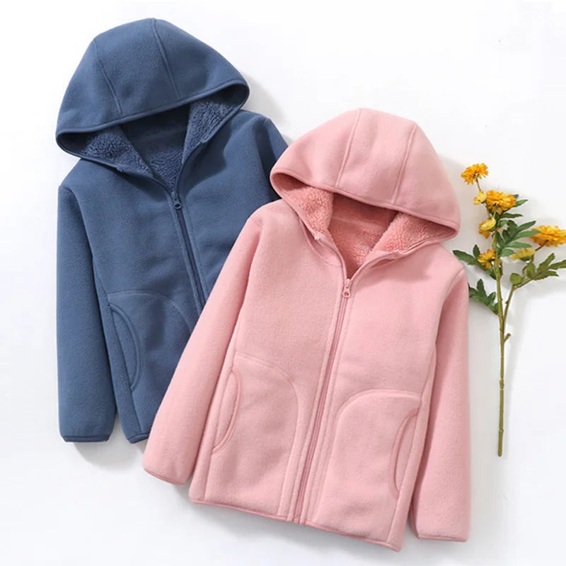 Kinder Fleecejacke mit Kapuze - Warm & Bequem für Herbst und Winter