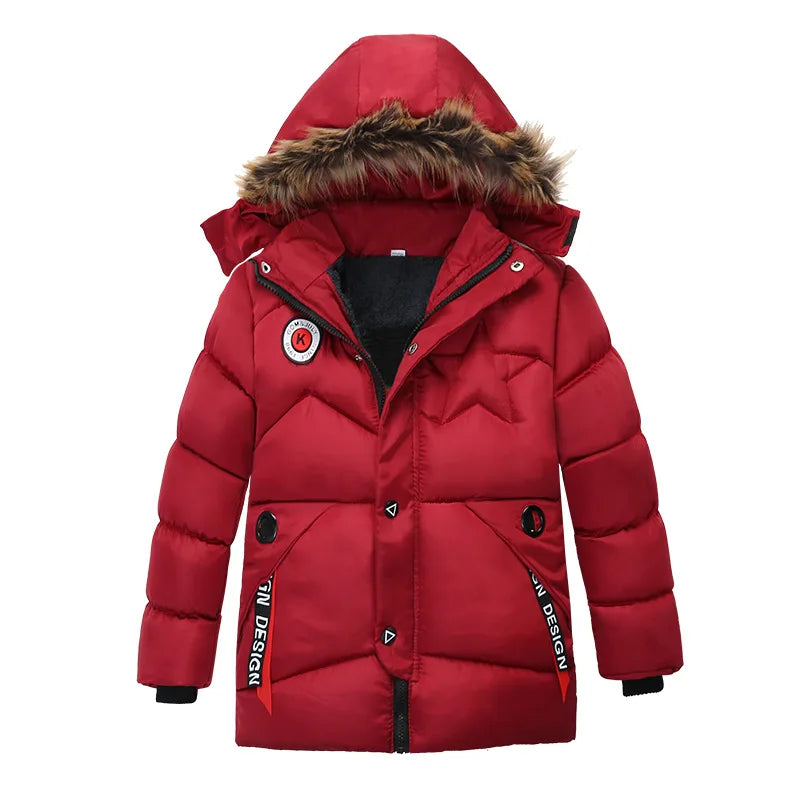 Winter Kinderjacke mit Kapuze & abnehmbarem Pelzkragen - Warm & Bequem - 3-8 Jahre