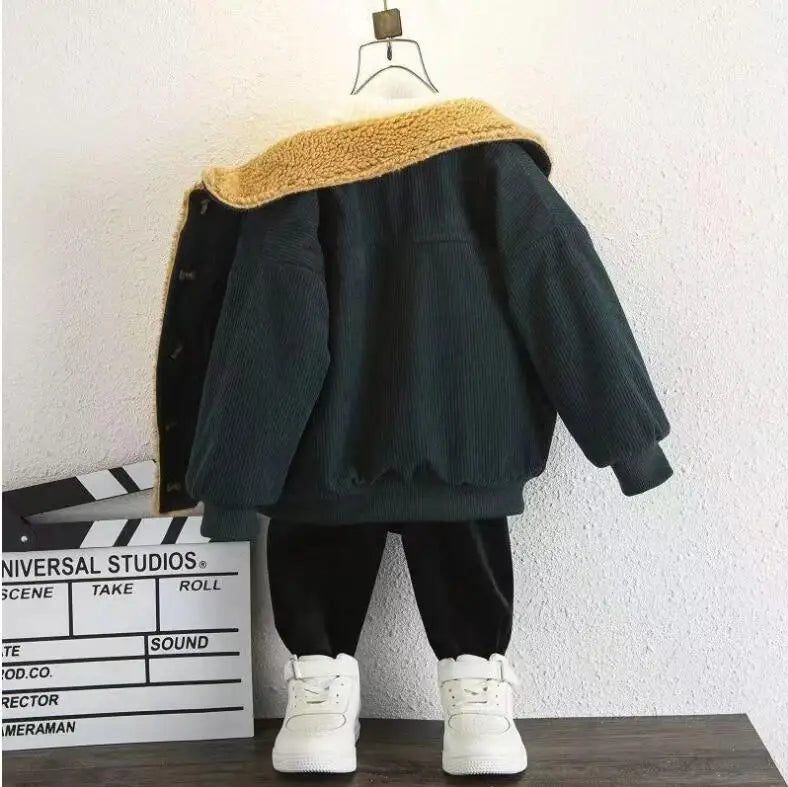 Jungen Cord-Jacke mit fleece - Warmer Wintermantel - 1-5 Jahre