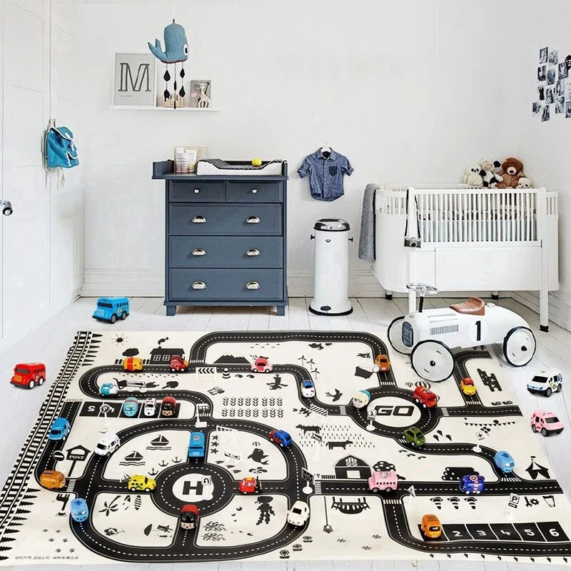 Spielteppich mit Straßenkarte für Kinder - Stadt & Verkehr