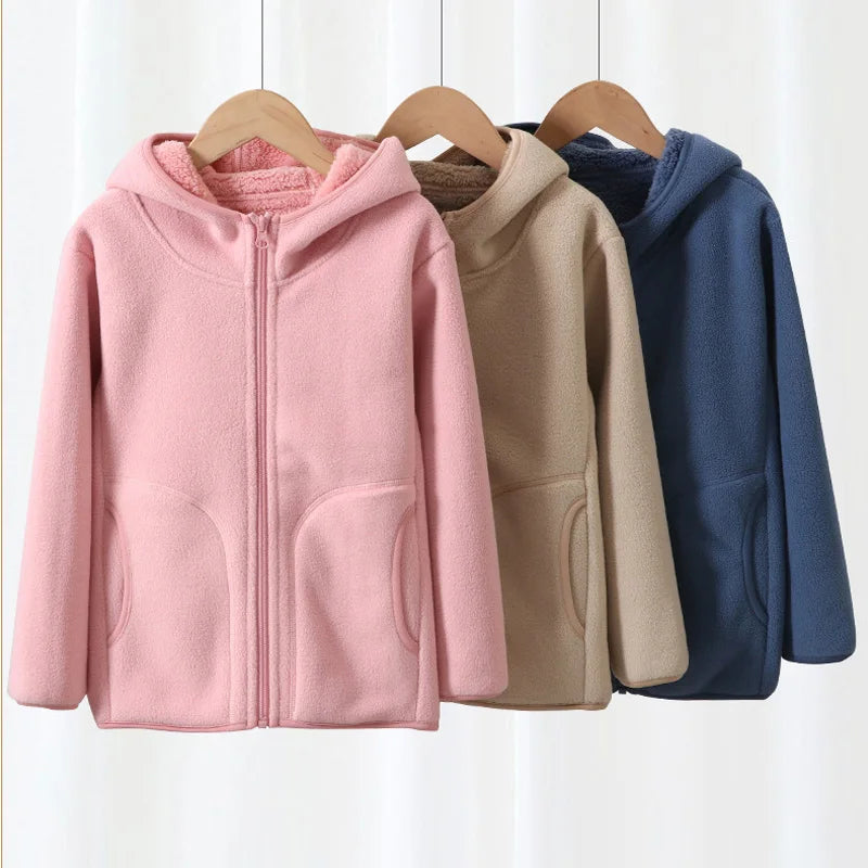 Kinder Fleecejacke mit Kapuze - Warm & Bequem für Herbst und Winter