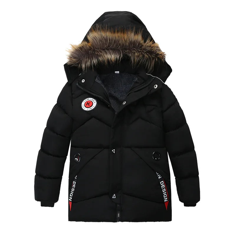Winter Kinderjacke mit Kapuze & abnehmbarem Pelzkragen - Warm & Bequem - 3-8 Jahre