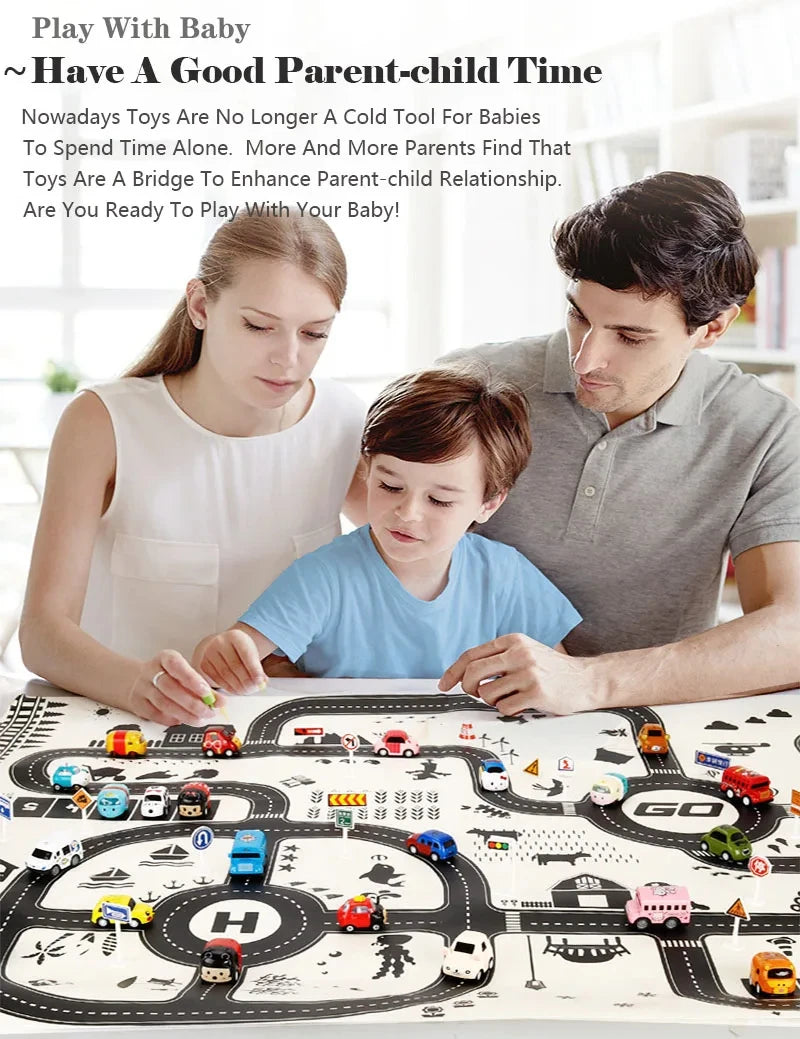 Spielteppich mit Straßenkarte für Kinder - Stadt & Verkehr