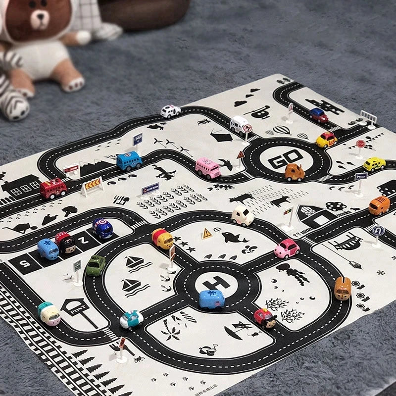Spielteppich mit Straßenkarte für Kinder - Stadt & Verkehr