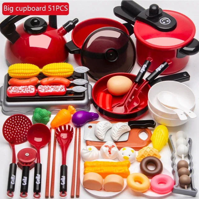 Kinderküchen-Set mit Kochgeschirr & Utensilien - Rollenspiel Kochset