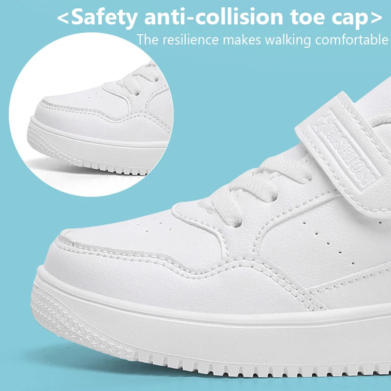 Kinder Sneaker - Lederoptik - Bequeme sportschuhe - Rutschfest