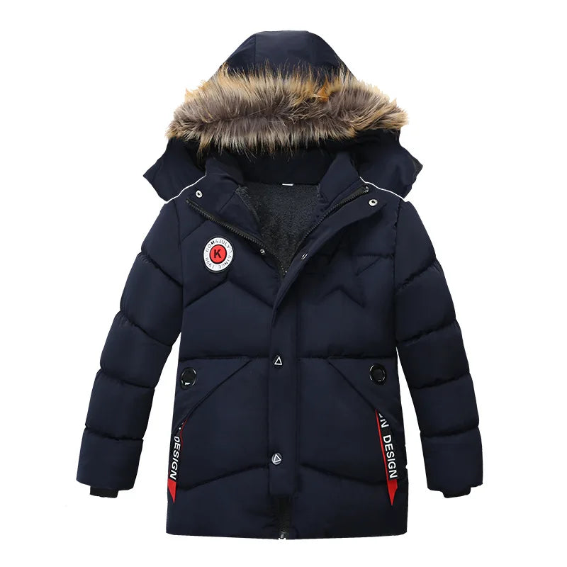 Winter Kinderjacke mit Kapuze & abnehmbarem Pelzkragen - Warm & Bequem - 3-8 Jahre