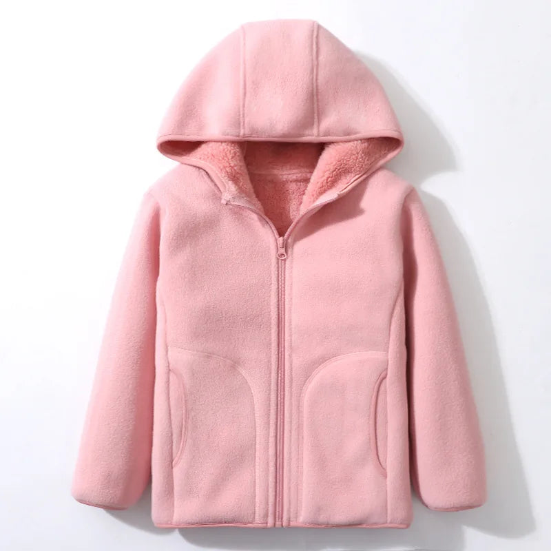 Kinder Fleecejacke mit Kapuze - Warm & Bequem für Herbst und Winter