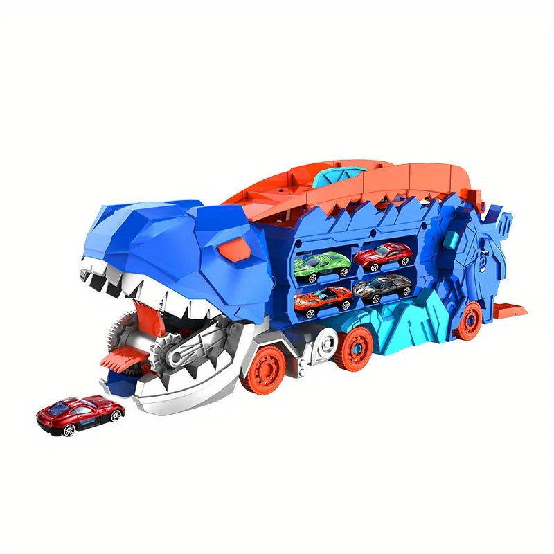 Dinosaurier Transport Truck mit Autos - Klappbarer Dino-Spielzeugtransporter
