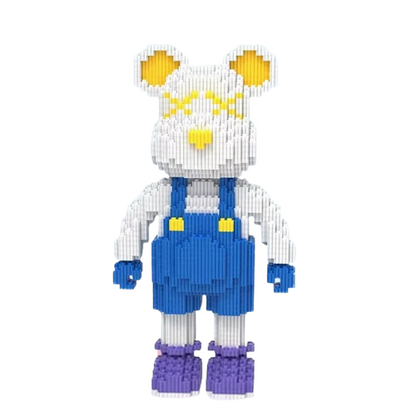 Bunter Bär mit Outfit -  Mini-Baustein Bausatz - Figurenset