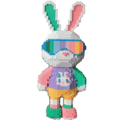 Cooler Hase mit Sonnenbrille - Mini-Baustein Bausatz - Figurenset