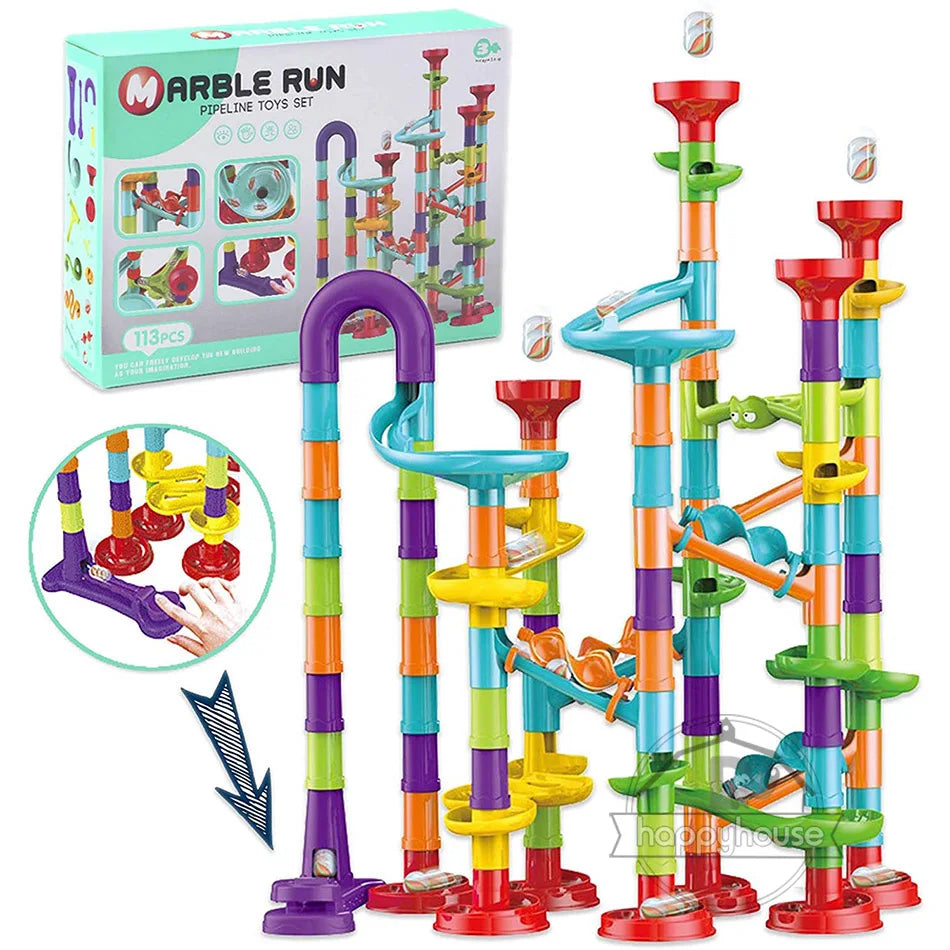 Kugelbahn Bauset - Marble Run Rennbahn für Kinder - Kreatives Lernspielzeug