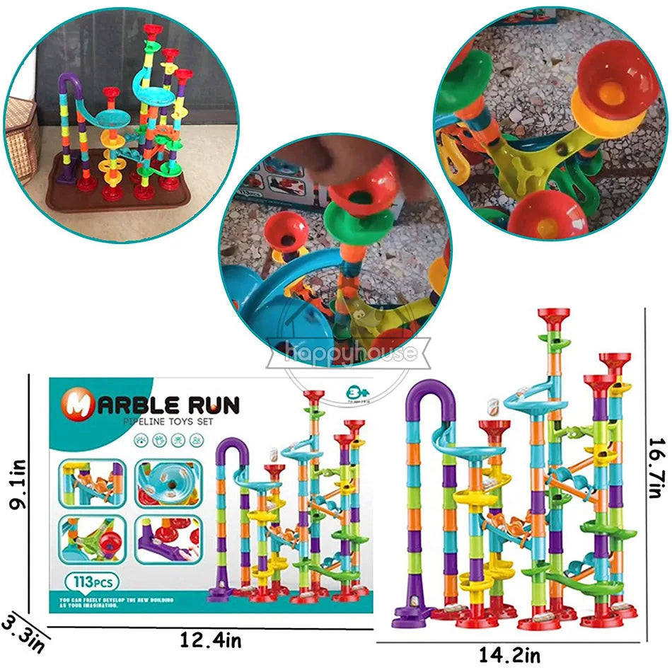 Kugelbahn Bauset - Marble Run Rennbahn für Kinder - Kreatives Lernspielzeug
