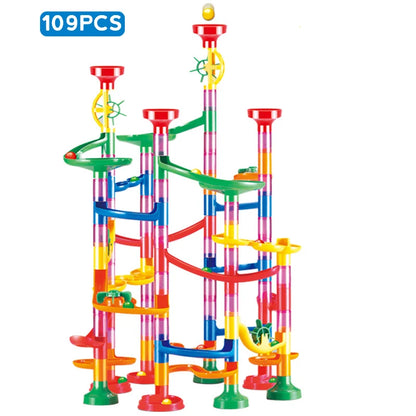 Kugelbahn Bauset - Marble Run Rennbahn für Kinder - Kreatives Lernspielzeug