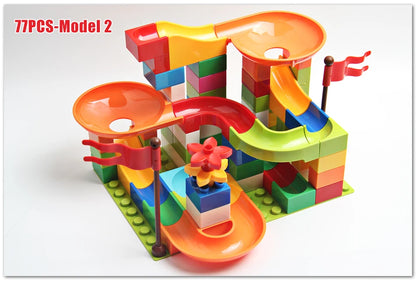 Kugelbahn Bauset für Kinder - Große Rutsch- & Trichterbahn