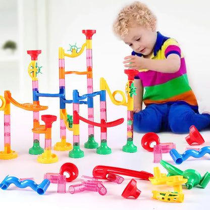 Kugelbahn Bauset - Marble Run Rennbahn für Kinder - Kreatives Lernspielzeug