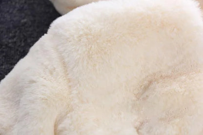 Kinder Weihnachts Plüschmantel mit Kunstfell & Kapuze - Warm & Festlich - 1-7 Jahre