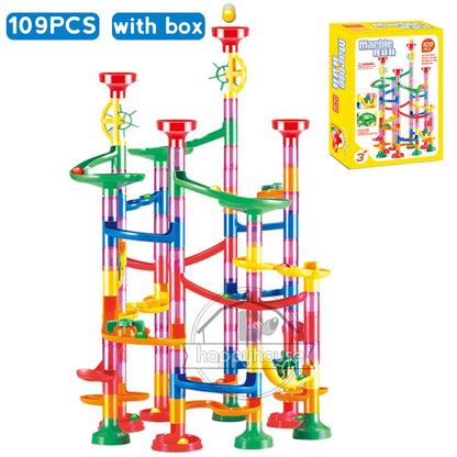 Kugelbahn Bauset - Marble Run Rennbahn für Kinder - Kreatives Lernspielzeug