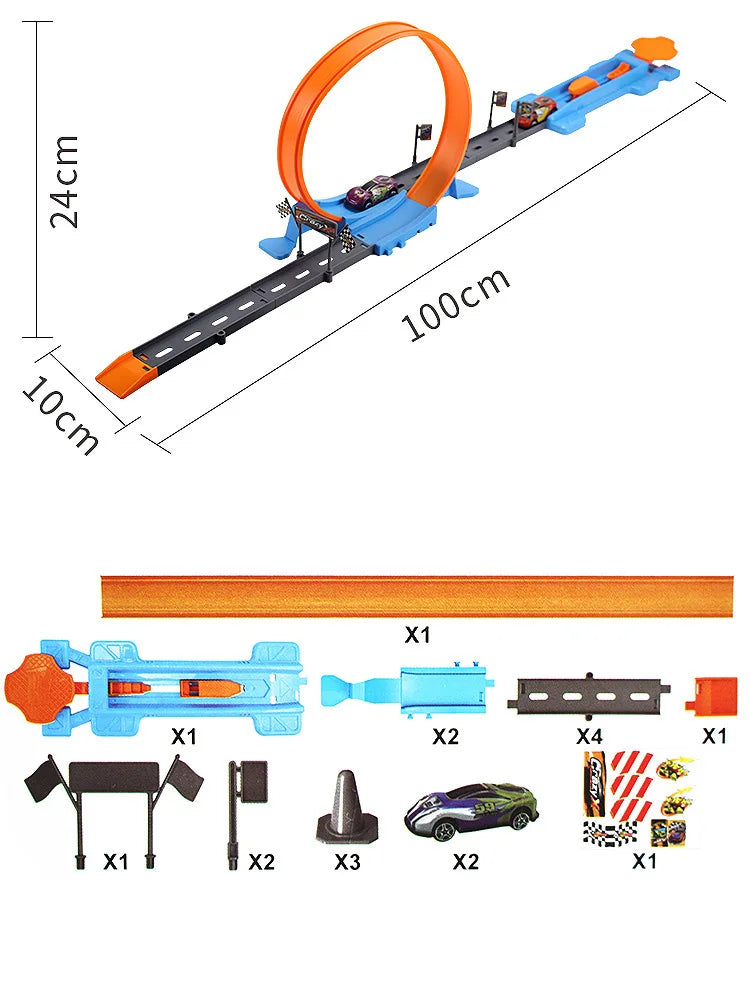 Stunt Geschwindigkeit Doppel Auto Räder Modell Spielzeug Für Kinder Racing Track Diy Montiert Schiene Kits Pädagogisches Interaktive Junge Kinder Spielzeug
