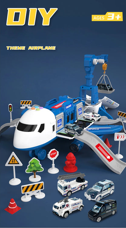 New Deformation Music Simulation Track Inertia Toy Aircraft Large Size Passenger Plane Kids Airliner Toy Car for Children's Gift