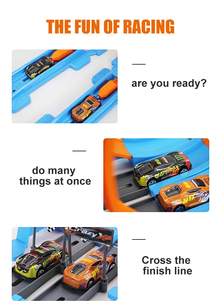 Stunt Geschwindigkeit Doppel Auto Räder Modell Spielzeug Für Kinder Racing Track Diy Montiert Schiene Kits Pädagogisches Interaktive Junge Kinder Spielzeug