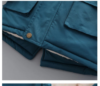 Kinder Winterjacke mit Kapuze & Fellkragen - Warm & Winddicht - 2-7 Jahre