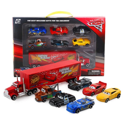 7 Teile/satz Disney Pixar Auto 3 Lightning m/c/Queen Jackson Storm Mack Truck 1:55 Diecast Metall Auto Modell Spielzeug junge Weihnachten Geschenk