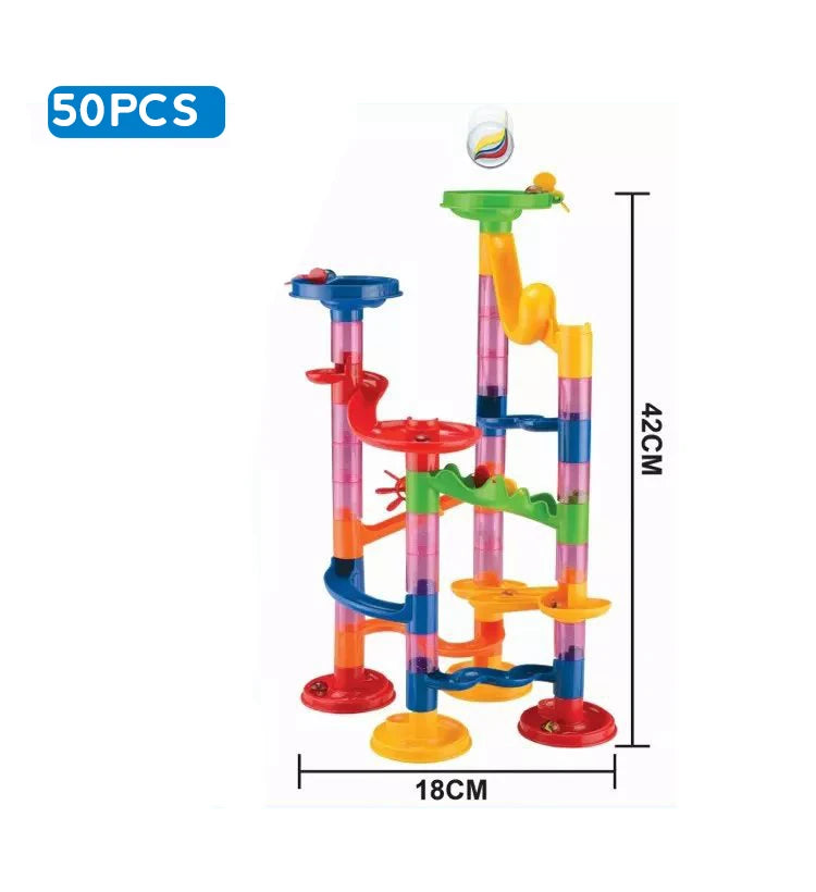 Kugelbahn Bauset - Marble Run Rennbahn für Kinder - Kreatives Lernspielzeug