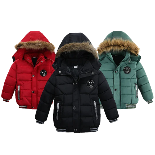 Jungen Winterjacke mit Kapuze & Fellkragen - Warm & Stylisch - 2-6 Jahre
