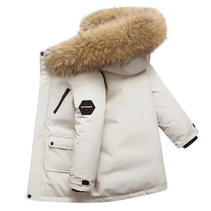 Kinder Winterjacke mit Kapuze & Fellkragen - Warm & Wasserabweisend - 5-12 Jahre