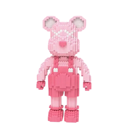Bunter Bär mit Outfit -  Mini-Baustein Bausatz - Figurenset