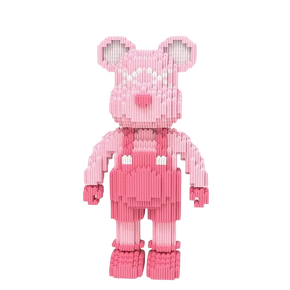 Bunter Bär mit Outfit -  Mini-Baustein Bausatz - Figurenset