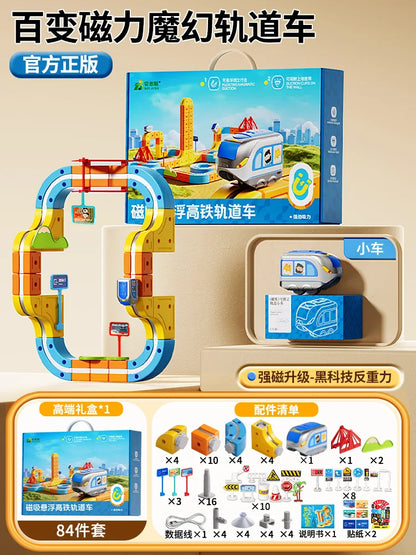 Heißer Verkauf Magnetische Auto Stem Racing Auto Railtrack Set Montessori Motorisierte Zug & Schwerkraft Labyrinth Spielzeug Pädagogisches Geschenk Für Kinder