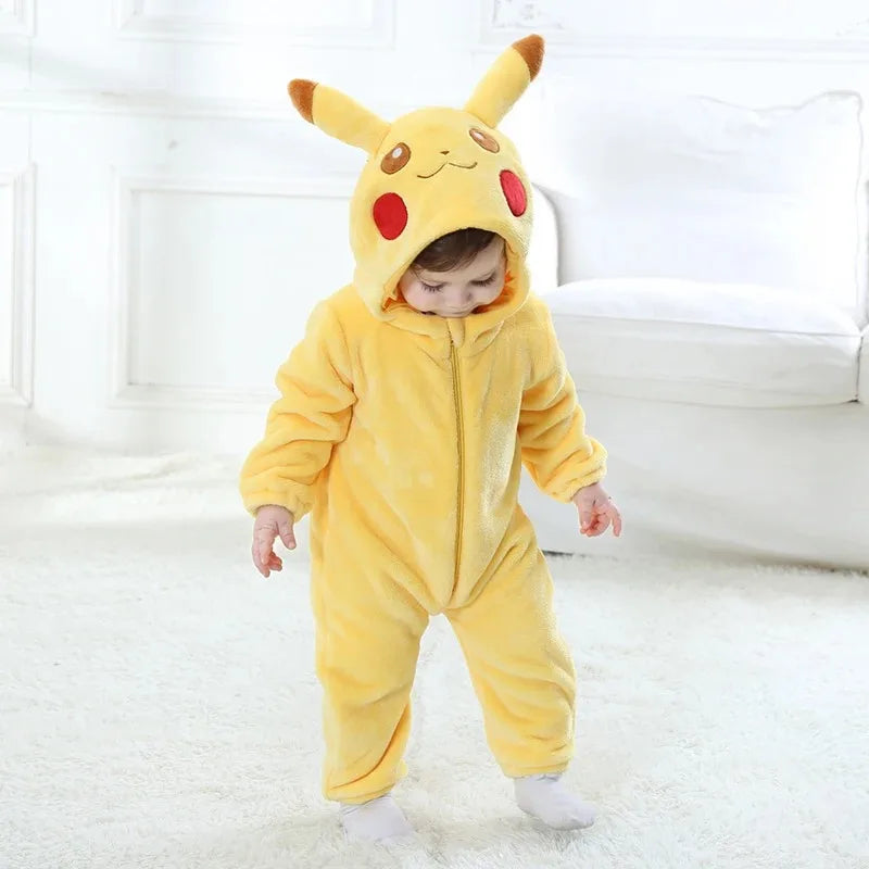 Miniso Pikachu Baby Overall Niedlicher Snorlax Strampler Kleinkind Säugling Neugeborenen Body Kinder Cosplay Winter Kapuzen Outfits