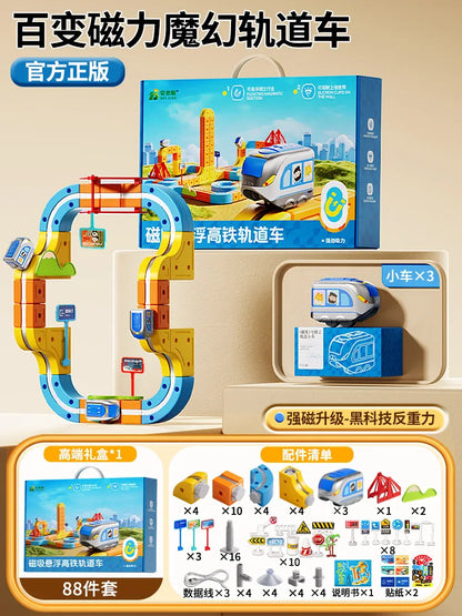 Heißer Verkauf Magnetische Auto Stem Racing Auto Railtrack Set Montessori Motorisierte Zug & Schwerkraft Labyrinth Spielzeug Pädagogisches Geschenk Für Kinder